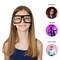 Black Oversized Thick Glasses – Shiny Square Frame Old Man Nerd Costume Accessory Clear Lens Spectacles for Adults and Children